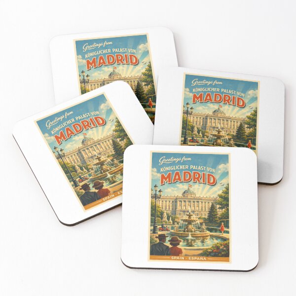 Item preview, Greetings from the Royal Palace of Madrid – Spain Vintage Poster designed and sold by Earth Celebration Designs.