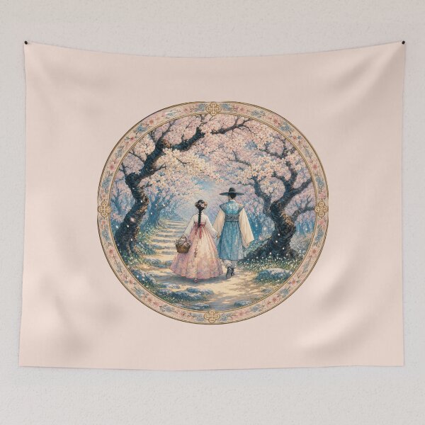 Item preview, Joseon Couple Cherry Blossoms Romance K-drama designed and sold by NerdiPop.