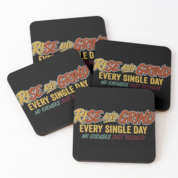 Item preview, Rise and Grind Every Single Day Retro Motivational T-Shirt - No Excuses Just Results Gym & Fitness Apparel designed and sold by No Excuses .