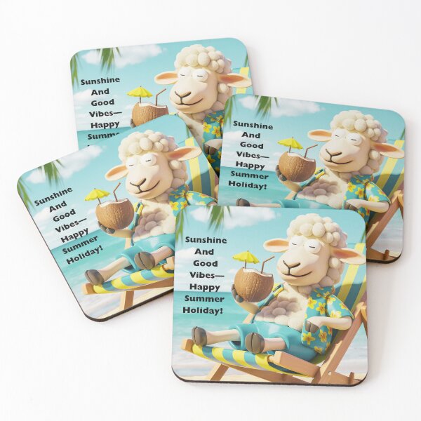 Item preview, Sunshine,happy summer holiday,sheep enjoy coconut drink  designed and sold by Queen-Sheeba.