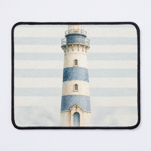 Item preview, Pastel Blue Lighthouse Watercolor, Coastal Beach House Decor, Nautical Ocean Aesthetic, Minimal Maritime Illustration designed and sold by CosmicAnomaly.