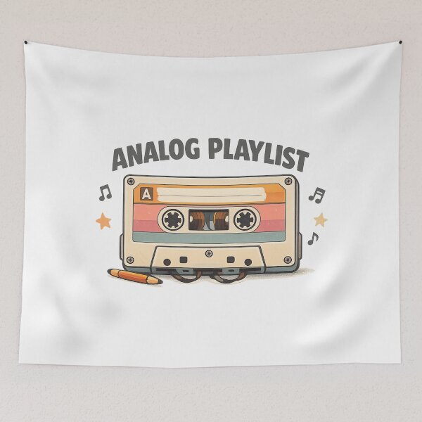 Item preview, Analog Playlist – Retro Cassette Tape Vintage Music Design designed and sold by MartBook.