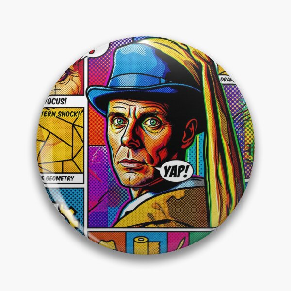 Item preview, Pop art graphic of a man with a hat, portrait of an old master, colorful festival designed and sold by G-M-Designs.