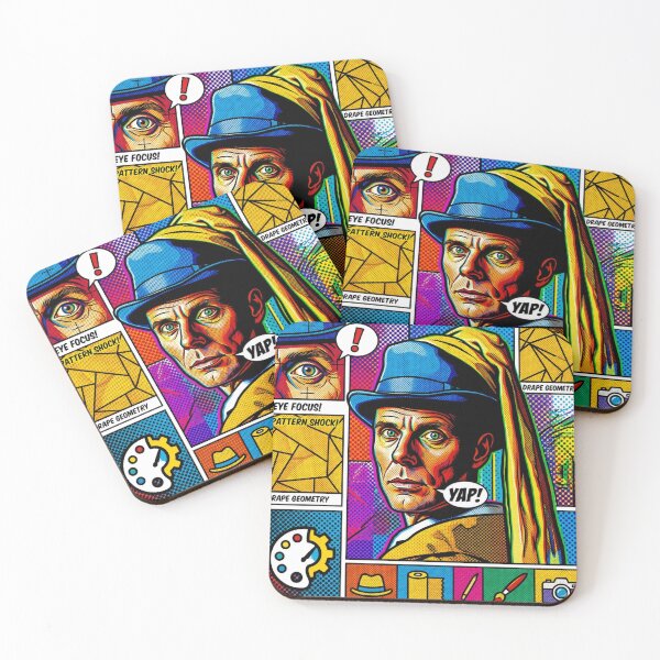 Item preview, Pop art graphic of a man with a hat, portrait of an old master, colorful festival designed and sold by G-M-Designs.