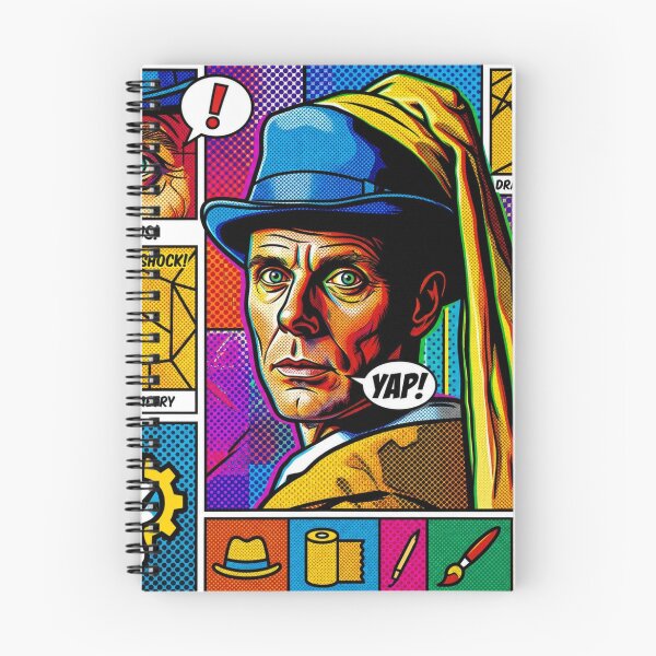 Item preview, Pop art graphic of a man with a hat, portrait of an old master, colorful festival designed and sold by G-M-Designs.