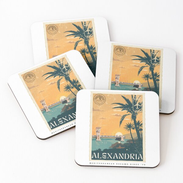 Item preview, Alexandria Egypt Vintage Mediterranean Travel Poster Retro Art designed and sold by KaBaRen.