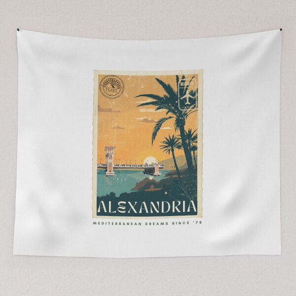 Item preview, Alexandria Egypt Vintage Mediterranean Travel Poster Retro Art designed and sold by KaBaRen.