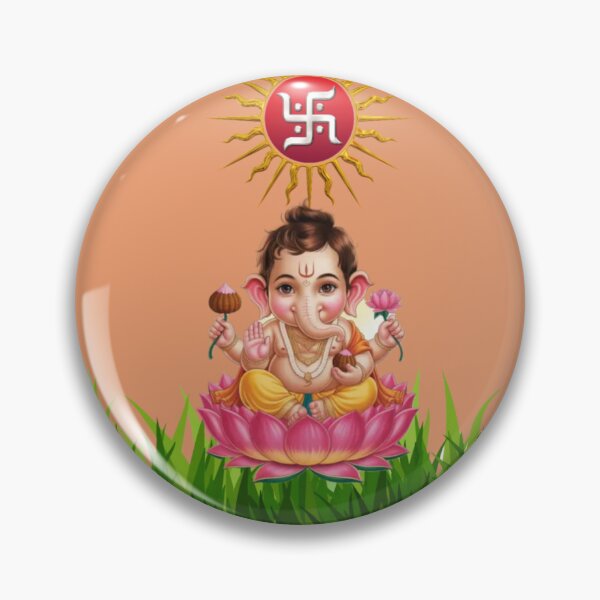Item preview, Indian God Ganesh with Swastik  designed and sold by Shree Dharani Trendz.