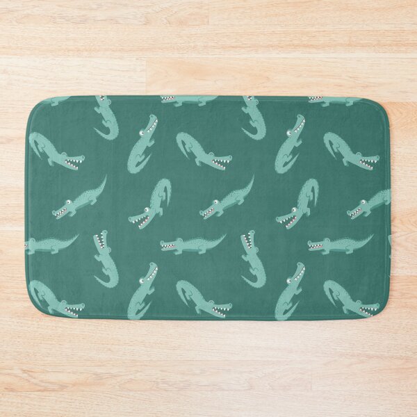 Item preview, Green Alligators Cute Gators On Dark Green designed and sold by SamAnnDesigns.