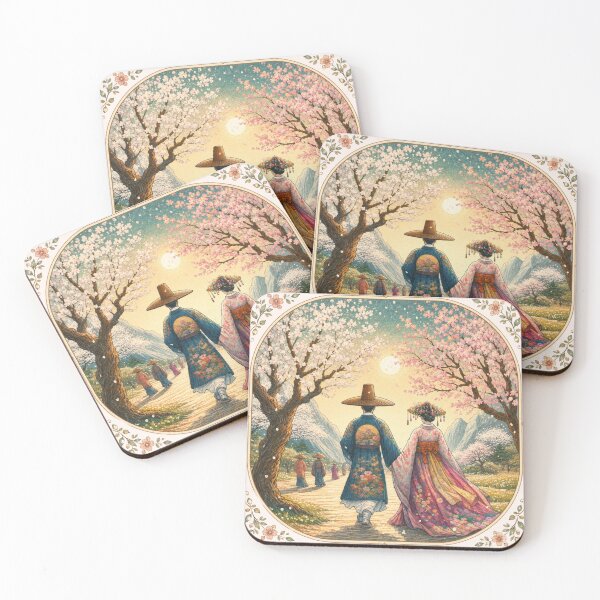 Item preview, Joseon Couple Cherry Blossoms Romance K-drama designed and sold by NerdiPop.