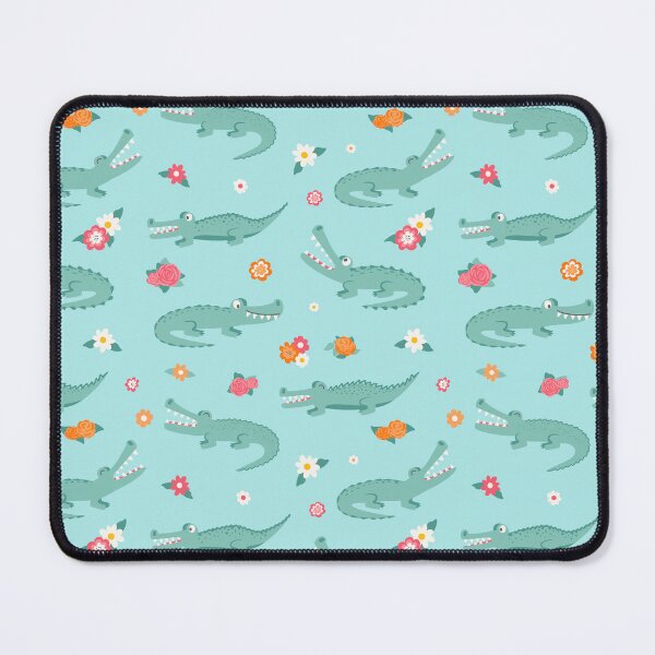 Item preview, Alligator Floral Cute Gators On Light Blue Water designed and sold by SamAnnDesigns.