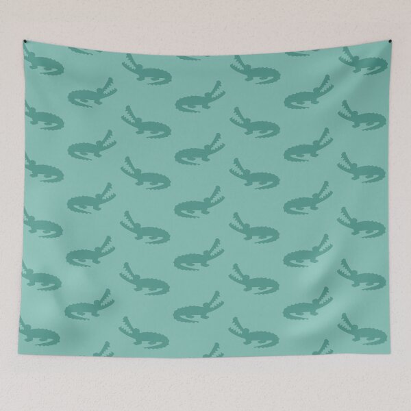 Item preview, Silhouettes of Green Alligators Cute Gators On Dark Green designed and sold by SamAnnDesigns.