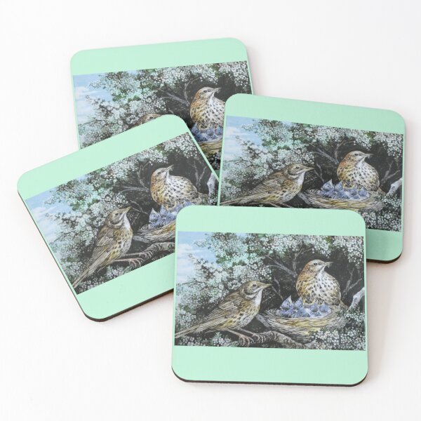 Item preview, Thrushes with chicks in nest  R E Whitaker designed and sold by Collector-RB.