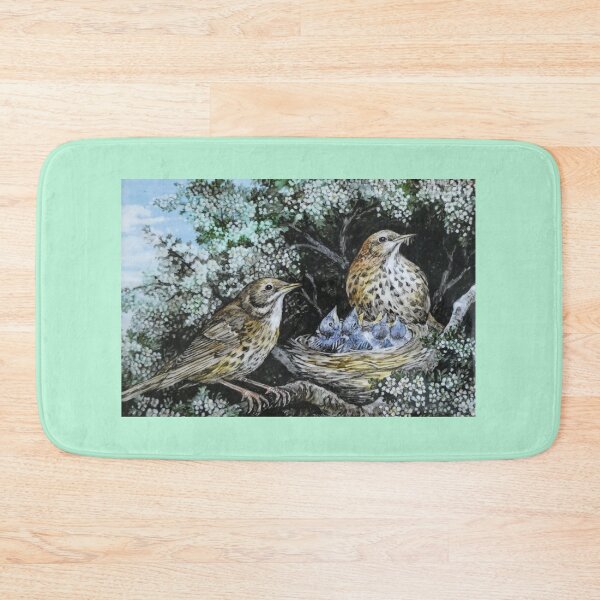 Item preview, Thrushes with chicks in nest  R E Whitaker designed and sold by Collector-RB.
