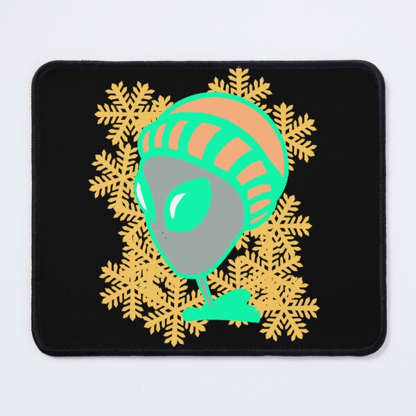 Item preview, Winter Alien with Hat and Snowflakes designed and sold by AstronautMerch.