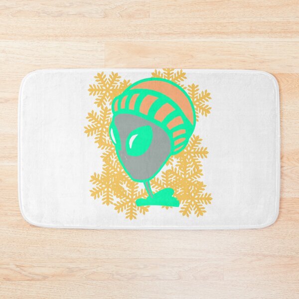 Item preview, Winter Alien with Hat and Snowflakes designed and sold by AstronautMerch.