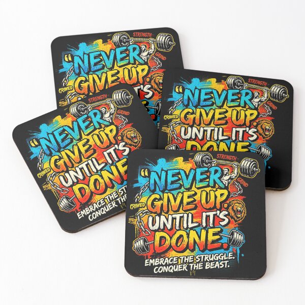 Item preview, Never Give Up Until It’s Done Gym Motivation T-Shirt – Hardcore Fitness Streetwear Design designed and sold by No Excuses .