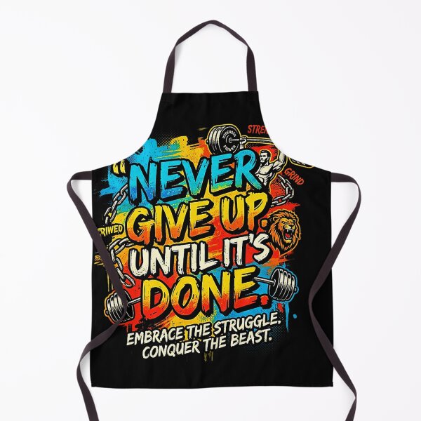 Item preview, Never Give Up Until It’s Done Gym Motivation T-Shirt – Hardcore Fitness Streetwear Design designed and sold by No Excuses .