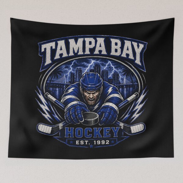 Item preview, Tampa Bay Hockey Lightning Style Mascot | Coastal Hockey Design designed and sold by TKOprintdesigns.