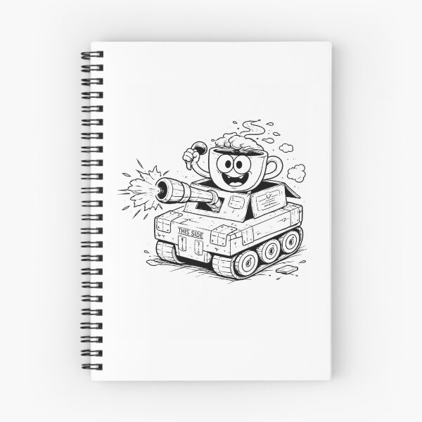 Item preview, Coffee Cup Tank Mode Funny Caffeine Chaos Cartoon designed and sold by ComedyInkFactor.