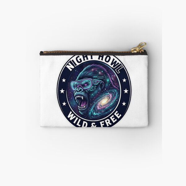 Item preview, Space Gorilla Night Howl Wild and Free Retro Emblem designed and sold by JeevanStickers.