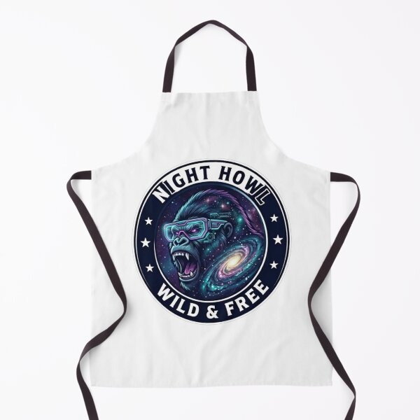 Item preview, Space Gorilla Night Howl Wild and Free Retro Emblem designed and sold by JeevanStickers.