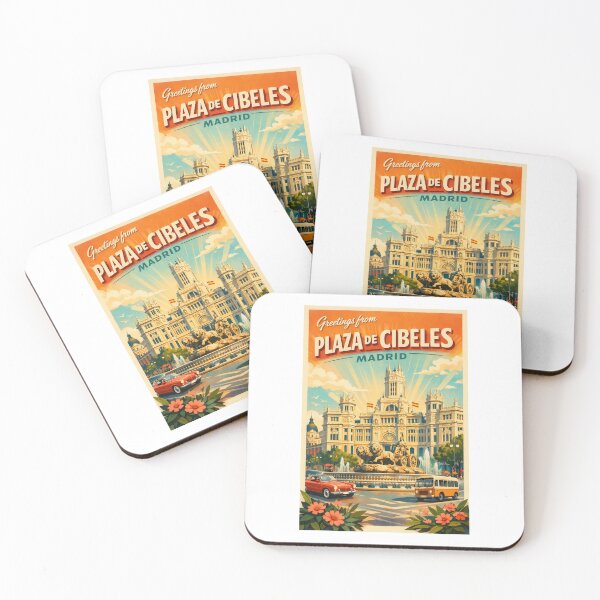Item preview, Greetings from Plaza de Cibeles Madrid – Retro Spain Poster designed and sold by Earth Celebration Designs.