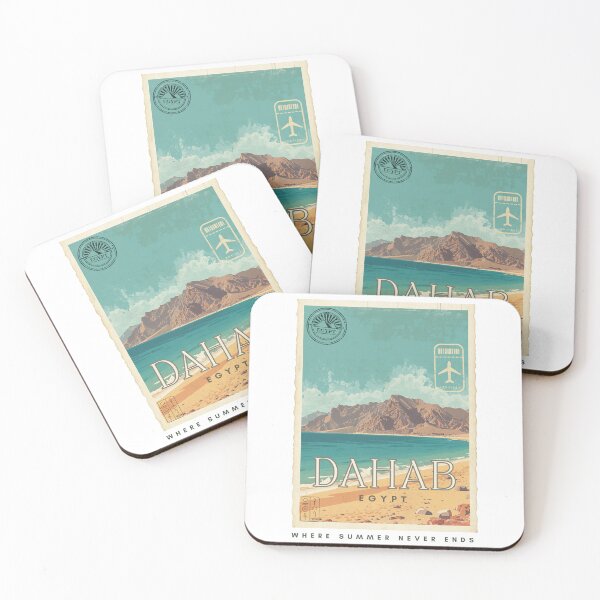 Item preview, Dahab Egypt Vintage Mediterranean Coastal Travel Retro Poster designed and sold by KaBaRen.