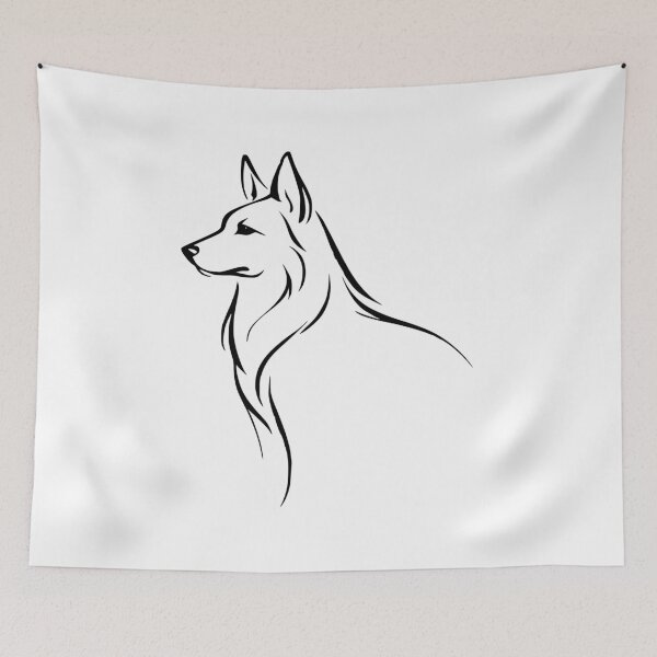 Artikelvorschau, Majestic German Shepherd – Minimal Shepherd Dog Art | Line Art German Shepherd Illustration entworfen und verkauft von Fernhaven.
