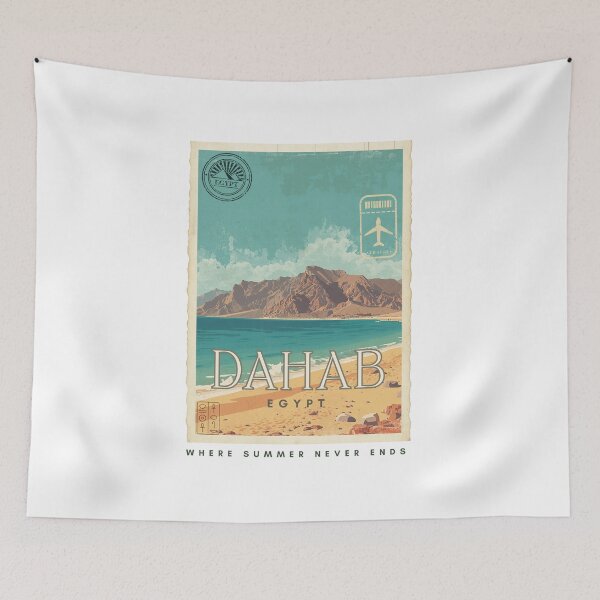 Item preview, Dahab Egypt Vintage Mediterranean Coastal Travel Retro Poster designed and sold by KaBaRen.