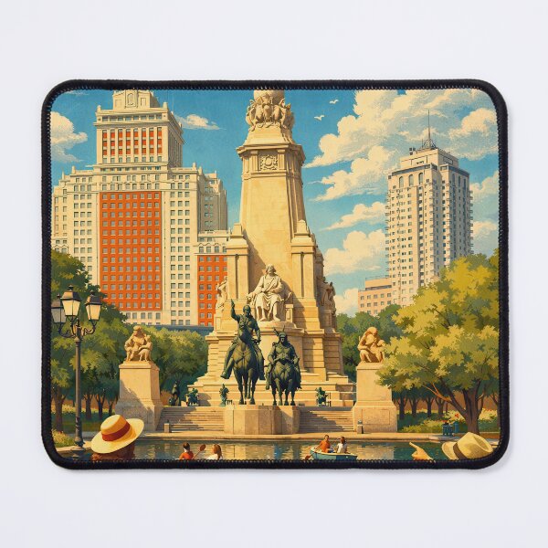 Item preview, Greetings from Plaza de España Madrid – Vintage Travel Poster designed and sold by Earth Celebration Designs.