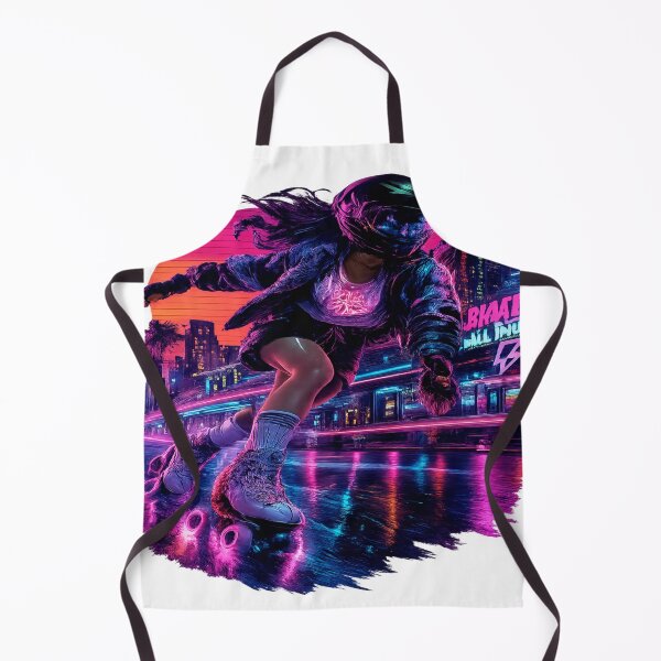 Item preview, Neon Roller Queen | Cyberpunk Skate Girl | Retro Futuristic City Sunset | Skate All In designed and sold by RAMHEARTS.