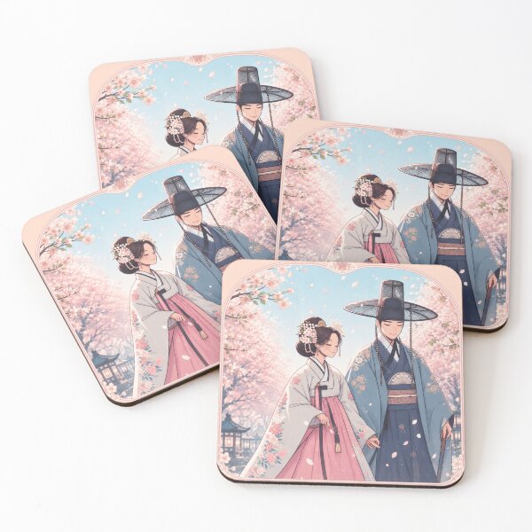 Item preview, Joseon Couple Cherry Blossoms Romance K-drama designed and sold by NerdiPop.