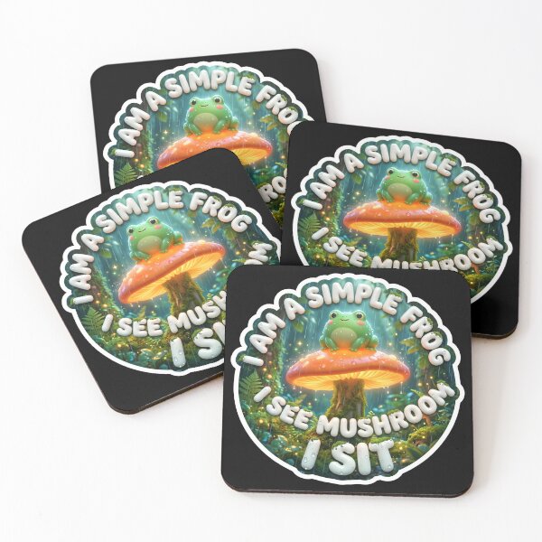 Item preview, Simple Frog Mushroom Cottagecore Aesthetic Art designed and sold by pradeepvisuals.