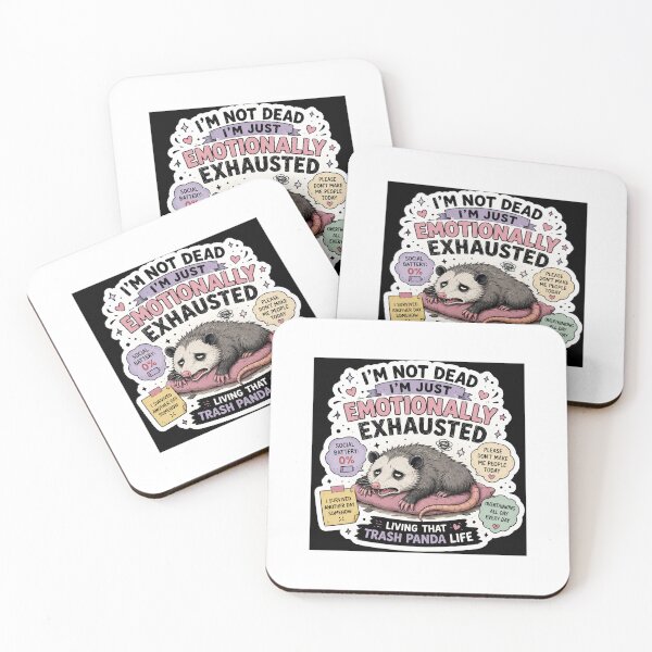Item preview, I’m Not Dead I’m Just Emotionally Exhausted Possum Meme Sticker designed and sold by RohitPrints.