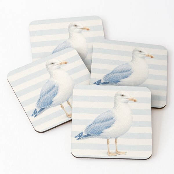 Item preview, Pastel Blue Seagull Watercolor, Coastal Beach House Decor, Nautical Ocean Aesthetic, Minimal Seaside Illustration designed and sold by CosmicAnomaly.