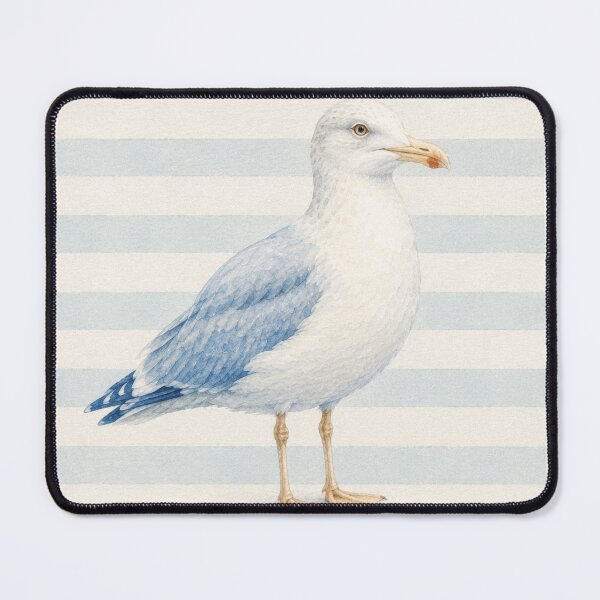 Item preview, Pastel Blue Seagull Watercolor, Coastal Beach House Decor, Nautical Ocean Aesthetic, Minimal Seaside Illustration designed and sold by CosmicAnomaly.