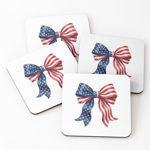 Item preview, Hand-Painted Patriotic Bow – USA Ribbon Flag Design designed and sold by Paper Drip.