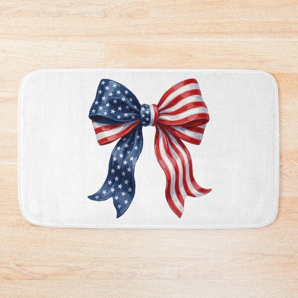 Item preview, Hand-Painted Patriotic Bow – USA Ribbon Flag Design designed and sold by Paper Drip.