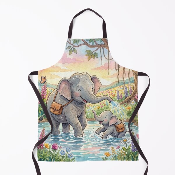 Item preview, Cute Elephant Mom and Baby Painting designed and sold by 0606PM.