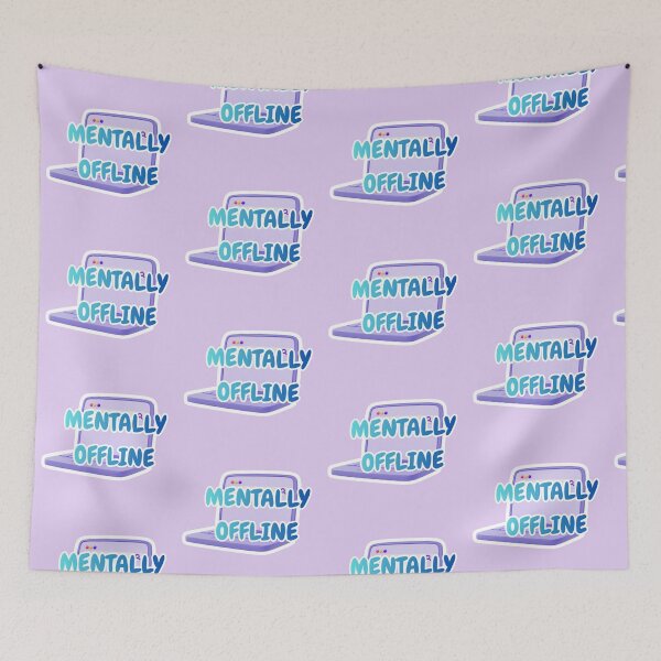 Item preview, Mentally Offline Sticker | Cozy Burnout & Low Energy Aesthetic designed and sold by SwampKittyCo.