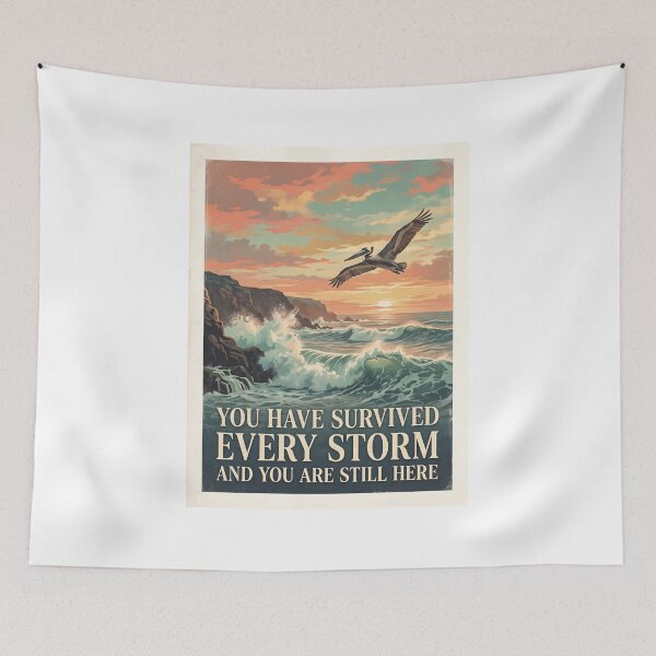 Item preview, You Have Survived Every Storm – Ocean Therapy Poster Design designed and sold by Sea Gem.