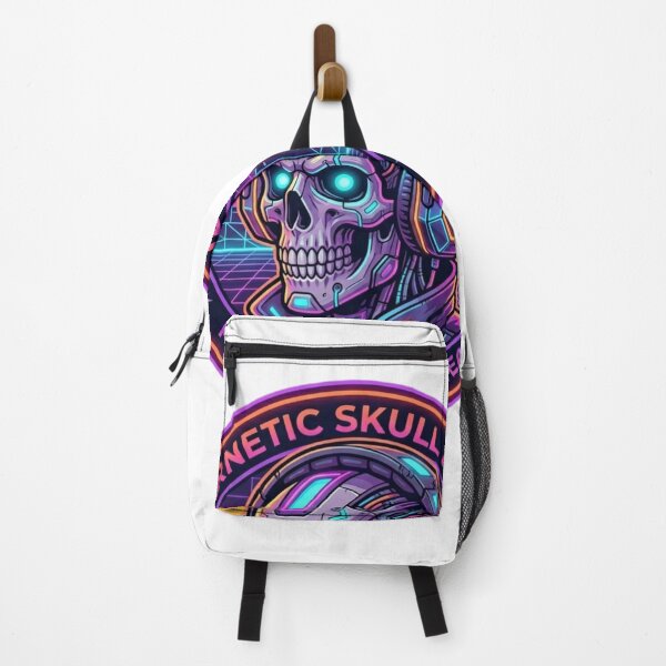 Item preview, Cybernetic Skull Audio Sounds Synthwave Future Streetwear designed and sold by JeevanStickers.