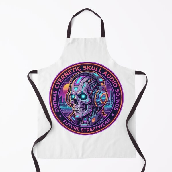 Item preview, Cybernetic Skull Audio Sounds Synthwave Future Streetwear designed and sold by JeevanStickers.