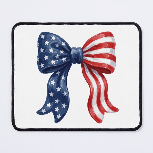 Item preview, Hand-Painted Patriotic Bow – USA Ribbon Flag Design designed and sold by Paper Drip.