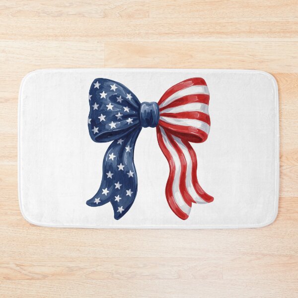 Item preview, Hand-Painted Patriotic Bow – USA Ribbon Flag Design designed and sold by Paper Drip.