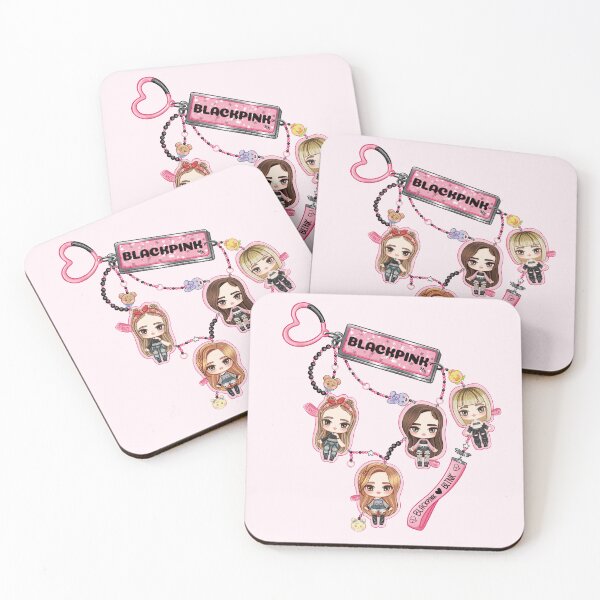 Item preview, Chibi keychain design inspired by the group Blackpink in the Boombayah debut era designed and sold by mbs-desing.
