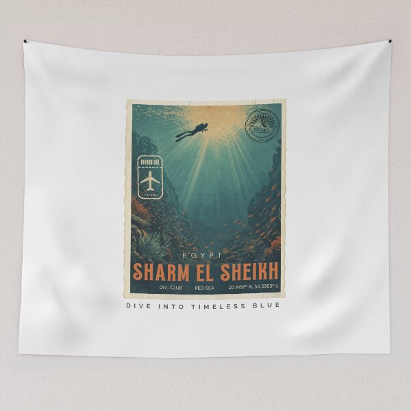Item preview, Sharm El Sheikh Egypt Vintage Red Sea Poster designed and sold by KaBaRen.