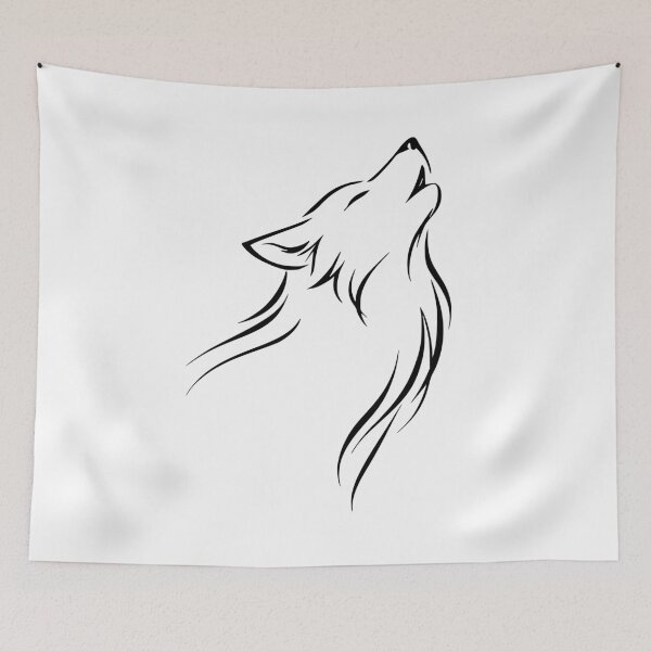 Item preview, Silent Wild Wolf – Minimalist Wolf Line Art | Modern wilderness illustration designed and sold by Fernhaven.
