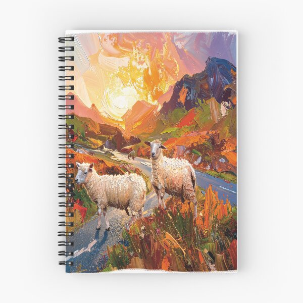 Item preview, Sheep on a small road in a mountainous landscape (Digital painting) designed and sold by Alan-David.